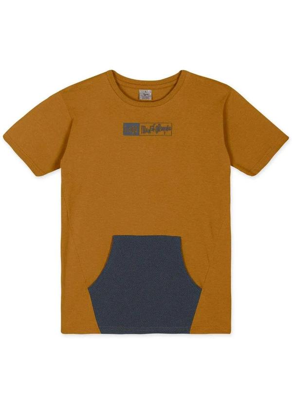 Tigor T Tigre - Conjunto Camiseta e Bermuda Piquet Infantil Menino Tigor Marrom