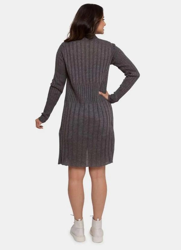 Pink Tricot - Max Casaco de Tricô Canelado Liso Pink Tricot Feminino Grafite 3