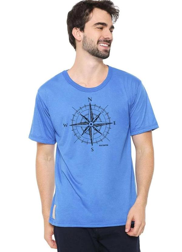 Eco Canyon - Camiseta Masculina Eco Canyon Rosa dos Ventos Azul Blue