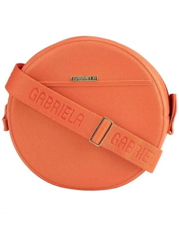 Gabriela - Bolsa Tiracolo Pequena Gabriela Redonda Alça Tecido Laranja Laranja