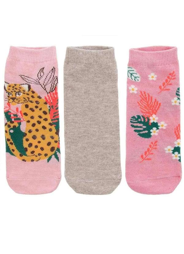 Stz - Kit Meia Cano Baixo Stz 3 pares 34-38 Animal Print Floral Color Colorido