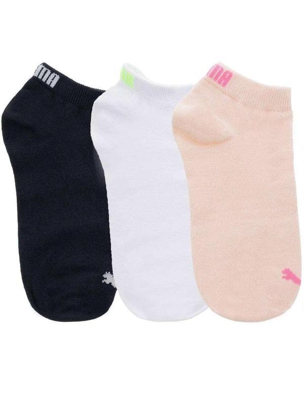 Puma - Kit Meia Cano Curto Puma Costura Fina 3 pares 34-39 Color Colorido