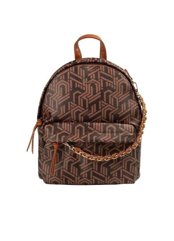 Gabriela - Mochila Feminina Gabriela Geométricos Correntes Caramelo Caramelo