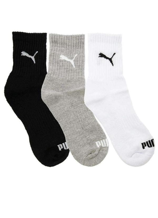 Puma - Kit Meia Cano Médio Puma Costura Fina 3 pares 39-43 Color Colorido