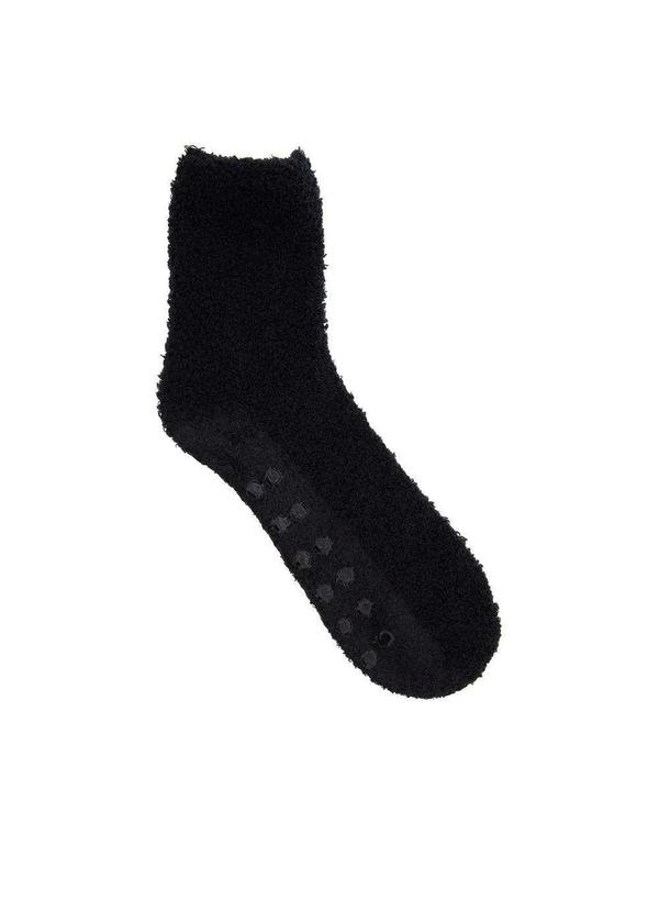 Stz - Meia Cano Alto de Inverno Stz 37-42 Peluciada Preto Preto