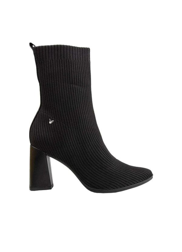 Mississipi - Ankle Boot Mississipi Salto Geométrico Tecido Preto Preto 2