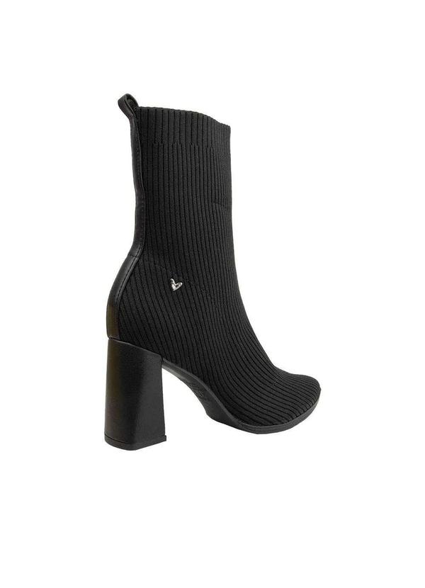Mississipi - Ankle Boot Mississipi Salto Geométrico Tecido Preto Preto 3