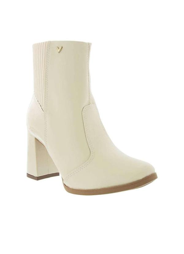 Mississipi - Biker Boot Mississipi Salto Grosso Drapeada Verniz Off White Bege