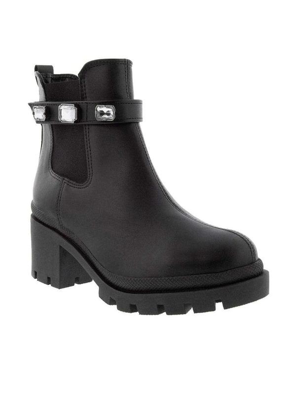 Gabriela - Bota Chelsea Gabriela Plataforma Detalhe Pedraria Preto Preto