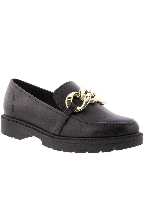 Beira Rio Conforto - Mocassim Beira Rio Plataforma Corrente Preto Preto