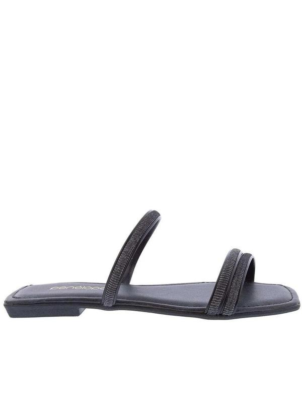 Penelope - Rasteira Penélope Detalhe Tiras Lurex Preto Preto 2