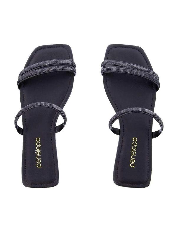 Penelope - Rasteira Penélope Detalhe Tiras Lurex Preto Preto 4