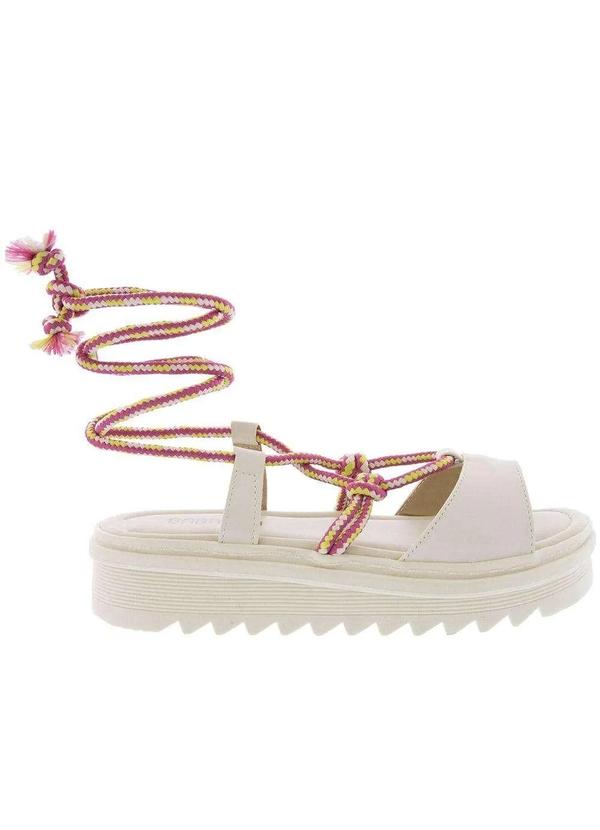 Gabriela - Sandália Gabriela Flatform Amarração Corda Off White Colorido