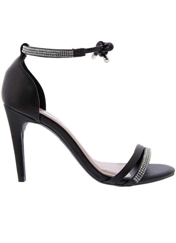 Gabriela - Sandália Gabriela Salto Fino Amarração Tiras Strass Preto Preto