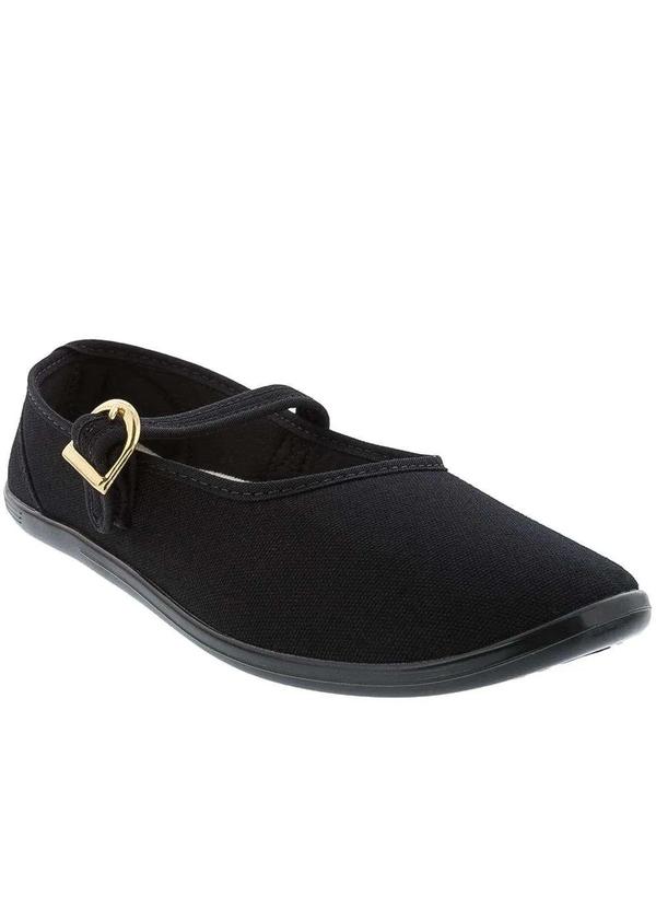 Moleca - Sapatilha Boneca Moleca Original Confort Tecido Preto Preto