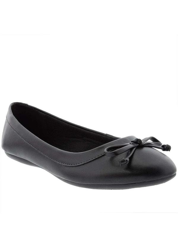 Gabriela - Sapatilha Gabriela Detalhe Laço Pespontos Preto Preto
