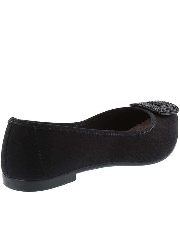 Moleca - Sapatilha Moleca Detalhe em Fivela Camurça Preto Preto 3