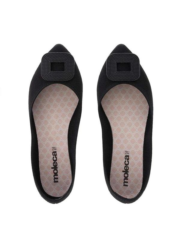 Moleca - Sapatilha Moleca Detalhe em Fivela Camurça Preto Preto 4