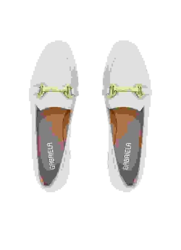 Gabriela - Mocassim Gabriela Detalhe Fivela Elos Off White Off-White 4