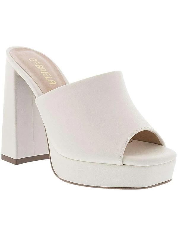 Gabriela - Tamanco Gabriela Meia Pata Tira Larga Off White Off-White