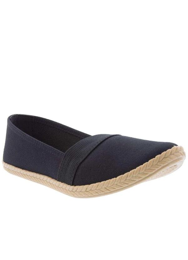 Moleca - Alpargata Moleca Pespontos Elástico Lona Preto Preto