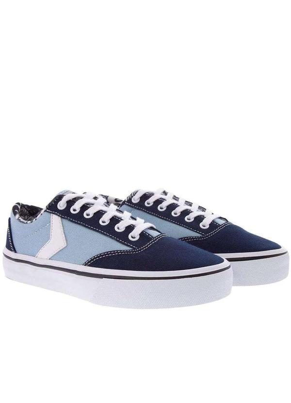 Vertus - Tênis Vertus Casual Feminino Recortes Tecido Azul Marinho