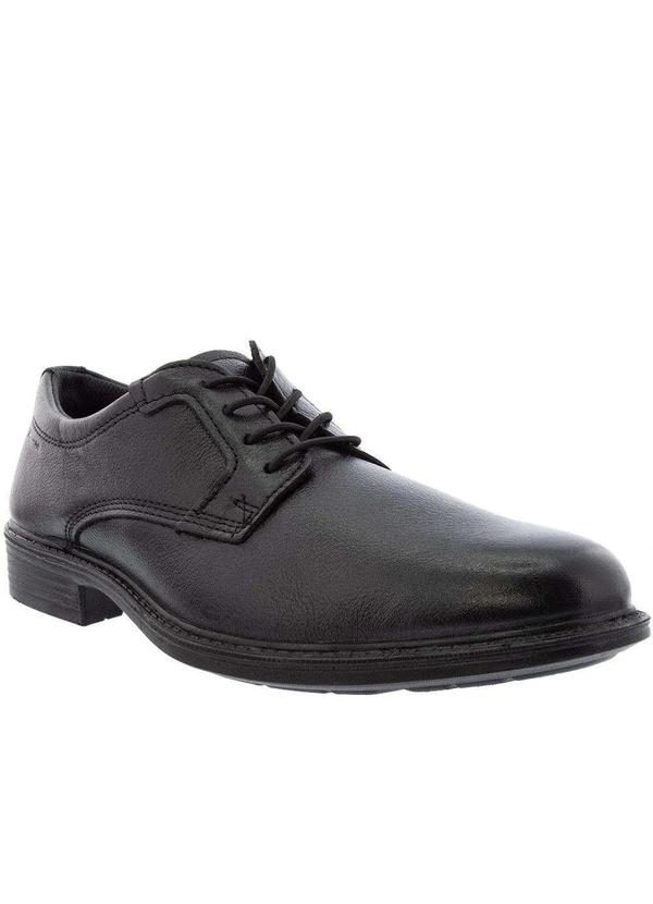 Pegada - Sapato Social Pegada Recortes Couro Preto Preto