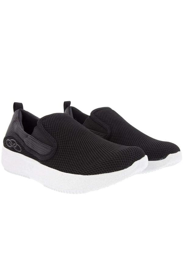 Olympikus - Slip On Olympikus Wellness 2 Esportivo Masculino Tecido Preto Preto