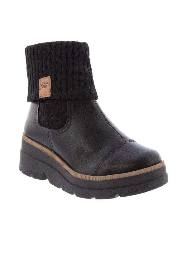 Pink Cats - Bota Chelsea Infantil Pink Cats Plataforma Tratorada Knit Preto Preto