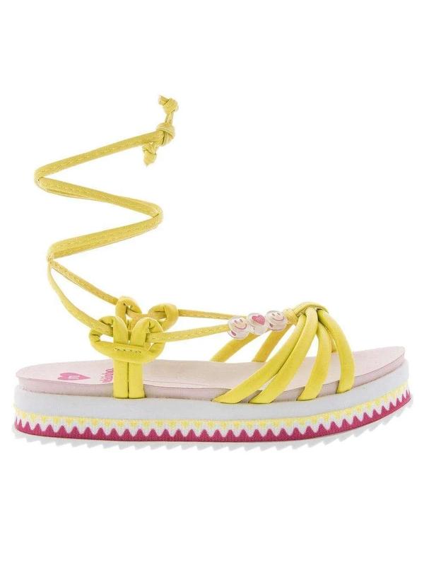 Molekinha - Sandália Infantil Molekinha Fun Flatform Amarração Amarelo Amarelo