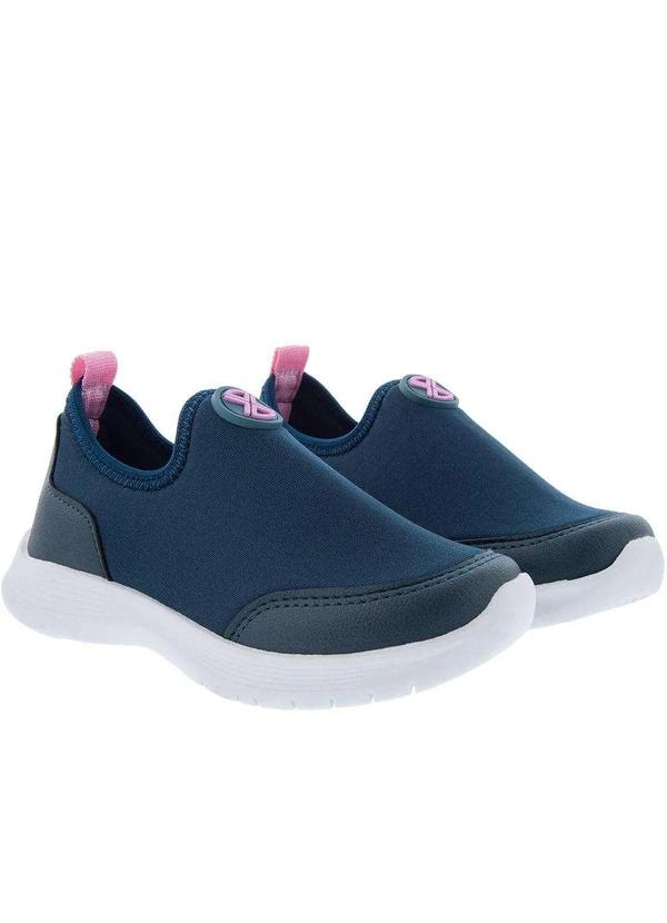 Cross Road Kids - Tênis Infantil Cross Road Puxador Recortes Tecido Marinho Azul