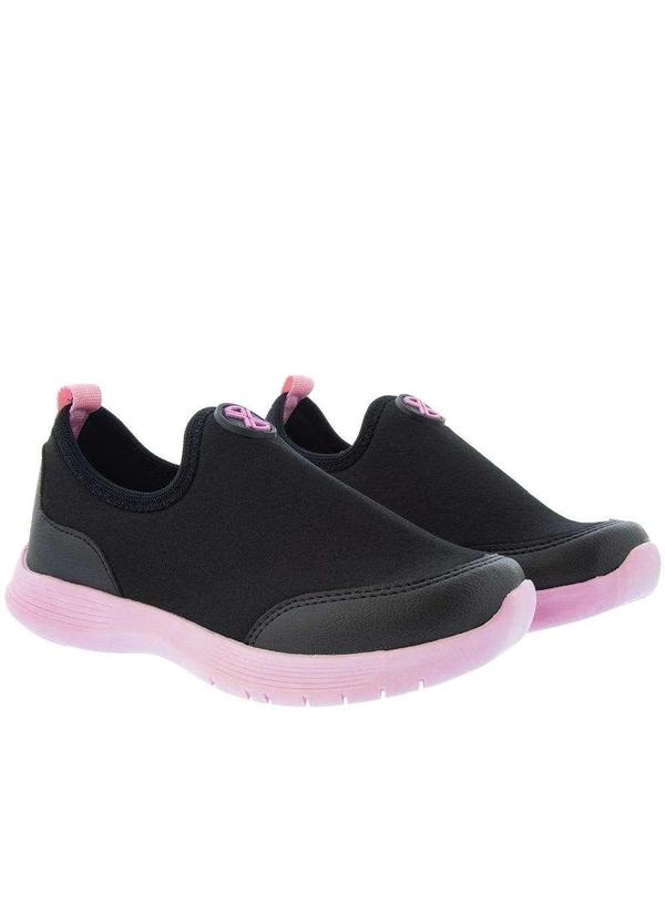 Cross Road Kids - Tênis Infantil Cross Road Puxador Recortes Tecido Preto Preto