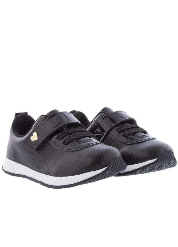 Molekinha - Tênis Infantil Molekinha Fresh Tech Casual Tira Coração Preto Preto