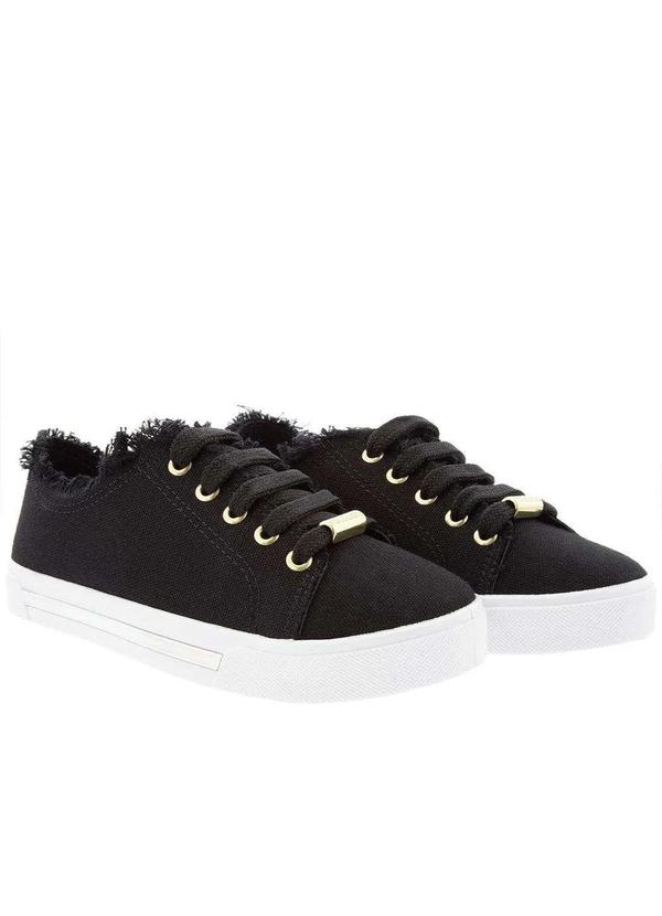 Molekinha - Tênis Infantil Molekinha Soft Pop Casual Holográfico Lona Preto Preto