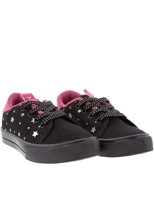 Vertus - Tênis Infantil Vertus Recortes Tecido Estrelas Preto Preto