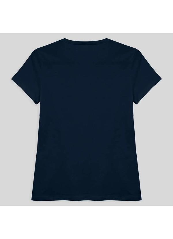 Basicamente - Camiseta Slim Feminina Azul Marinho 2