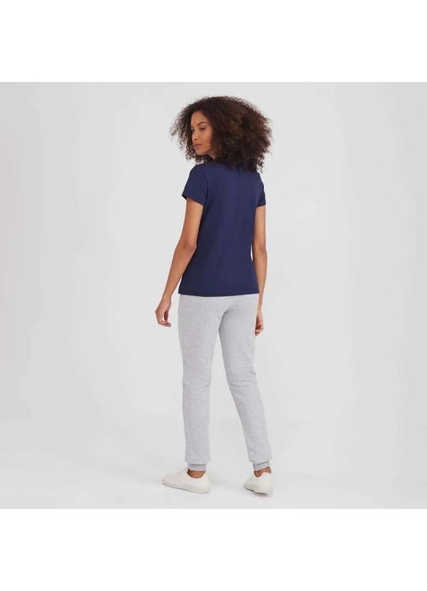 Basicamente - Camiseta Slim Feminina Azul Marinho 3