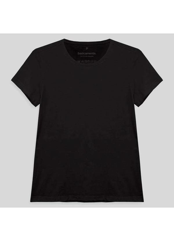 Basicamente - Camiseta Slim Feminina Preto