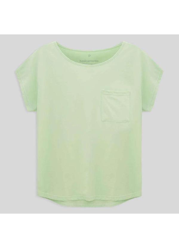 Basicamente - Blusa Meia Malha Orgânica Verde Menta