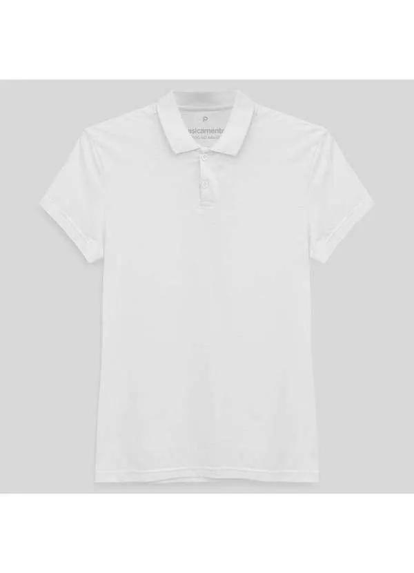 Basicamente - Camisa Polo Feminina Branco