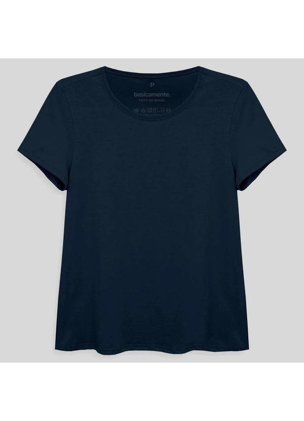 Basicamente - Camiseta Básica Feminina Azul Marinho