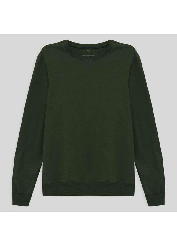 Basicamente - Blusa Moletom Felpa Plus Size Feminina Verde Selva