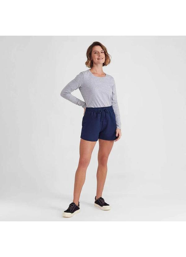 Basicamente - Shorts Moletom Leve Feminino Azul Marinho