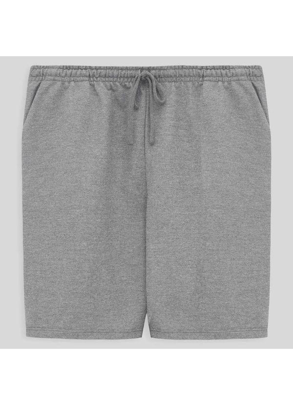 Basicamente - Bermuda Moletom Leve Plus Size Masculina Mescla Claro