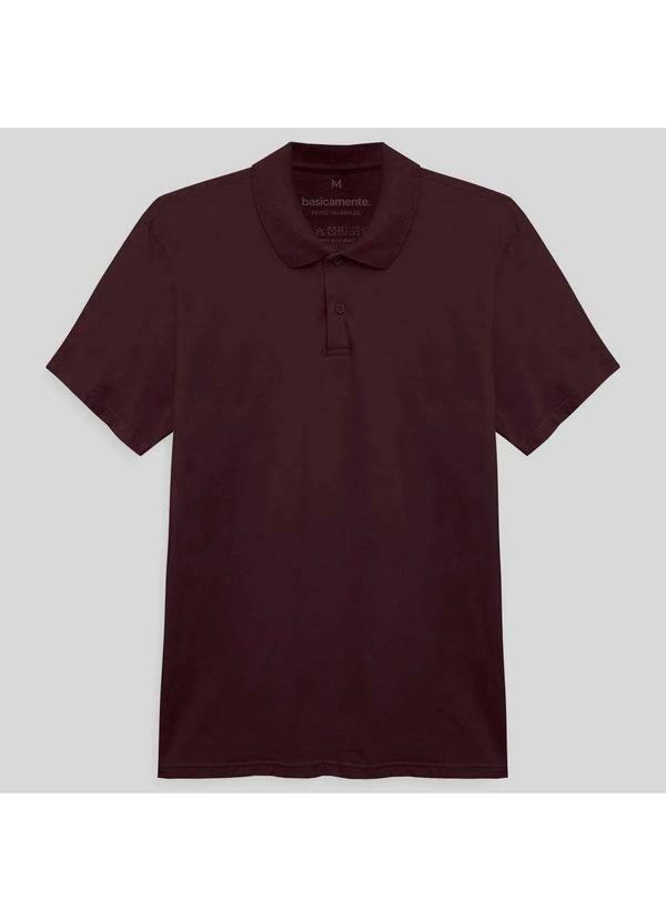 Basicamente - Camisa Polo Algodão Premium Masculina Vermelho Vinho