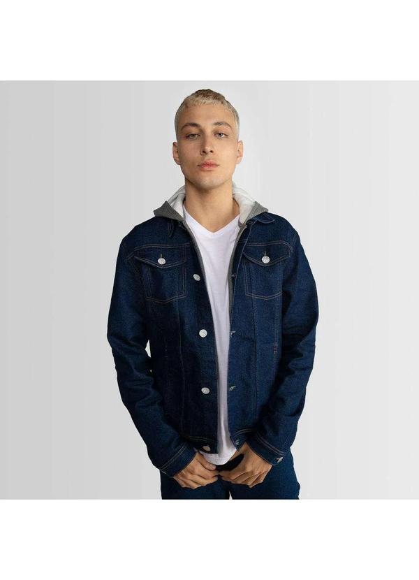 Basicamente - Jaqueta Jeans Masculina Stone Escuro