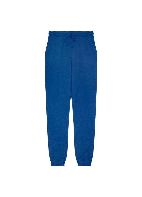 Basicamente - Calça Jogger Moletom Leve Feminina Azul Oceano