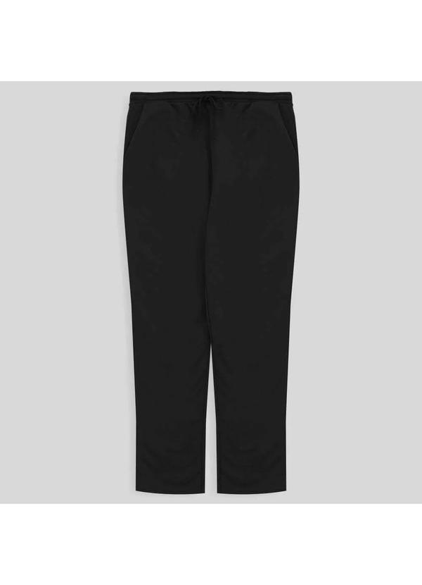 Basicamente - Calça Reta Moletom Felpa Plus Size Feminina Preto 1