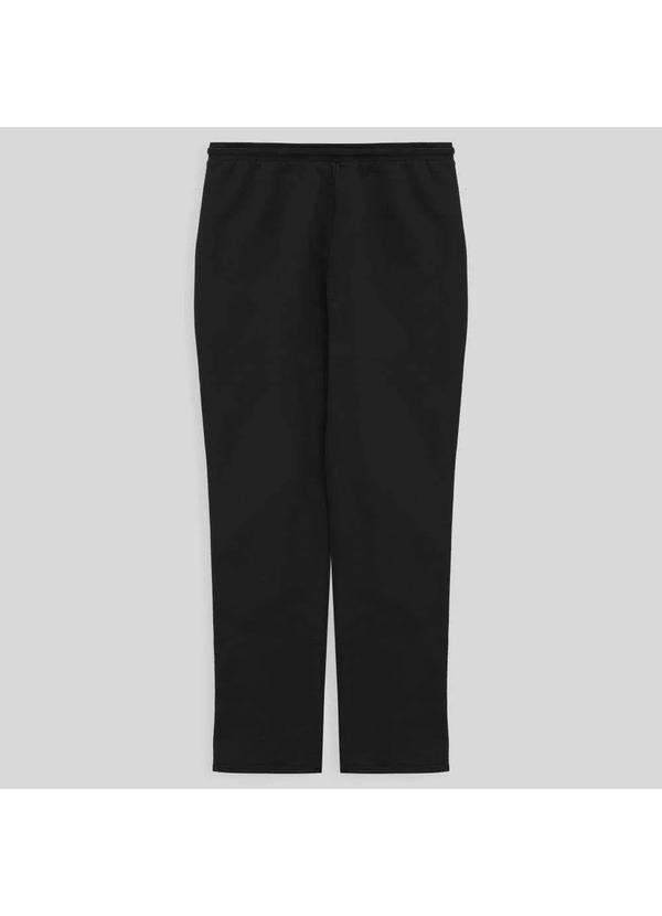 Basicamente - Calça Reta Moletom Felpa Plus Size Feminina Preto 2