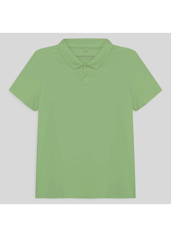 Basicamente - Camisa Polo Algodão Premium Plus Size Feminino Verde Jade 1